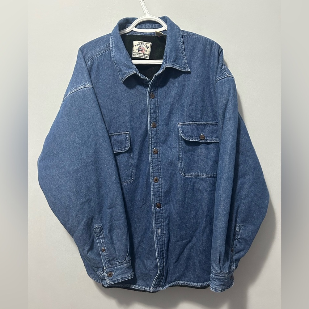 Vintage American Blue Men's Fleeced lined Denim Jacket